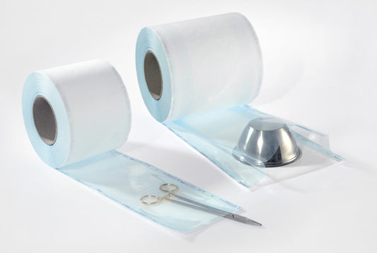 STERICLIN 25cm x 6,5 cm /100m - ISO 1160 Klarsichtrolle m. Falte, VE: 2 Rollen Preis pro Rolle