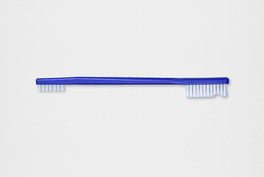stericlin Reinigungsbürste für Oberflächen zur manuellen (Vor-) Reinigung doppelseitig / mittelharte Kunststoffborsten, Kunststoffgriff (blau)  Länge: 175 mm, Bürstenkopf 25 / 35 mm