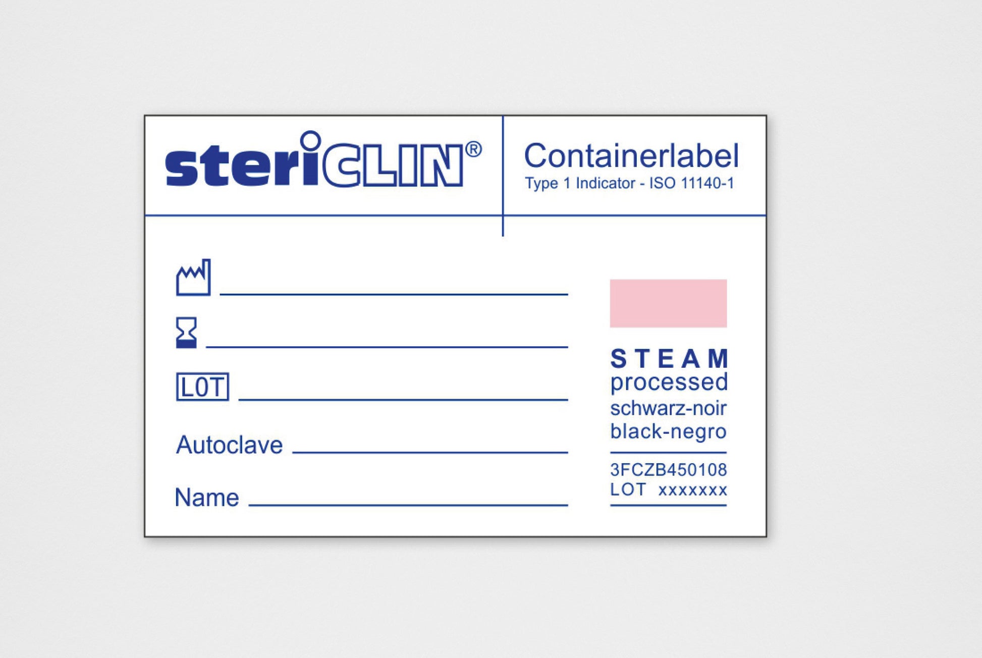  Stericlin® Containerschilder mit Dampfindikator - 40x60mm